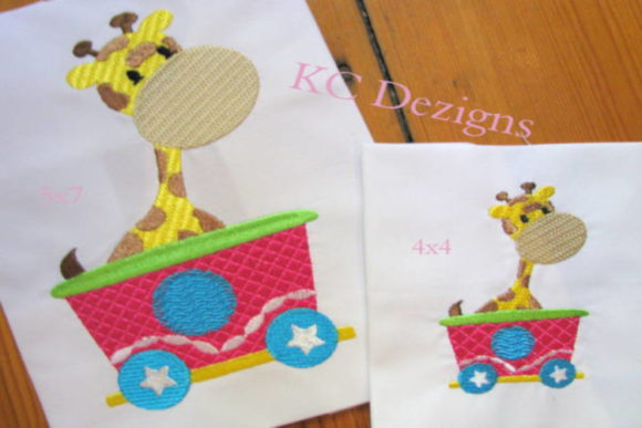 Giraffe Sitting in Train Embroidery Review